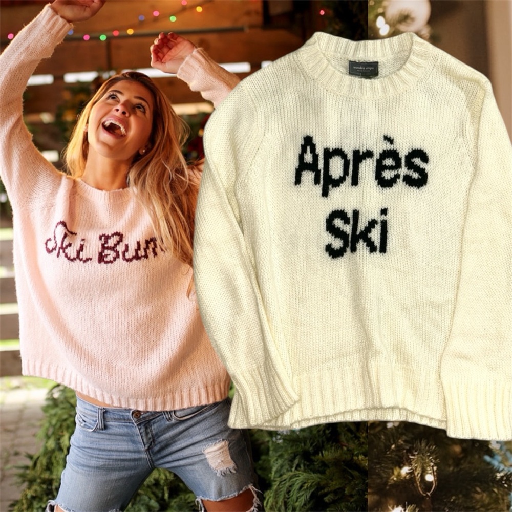 NWT Wooden Ships Après Ski Crew Neck knit Sweater n Cream/Black Sz M/L - Picture 8 of 16
